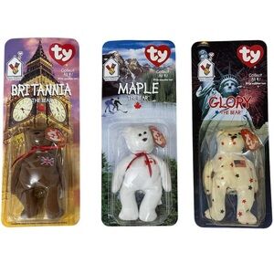 Mint Condition Rare Error International Bear Collection - Ty Beanie Babies